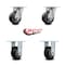 Service Caster 4 Inch Kingpinless Rubber on Aluminum Wheel Swivel Caster Swivel 2 Rigid, 2PK SCC-KP30S420-RAR-2-R-2 - alternate 7